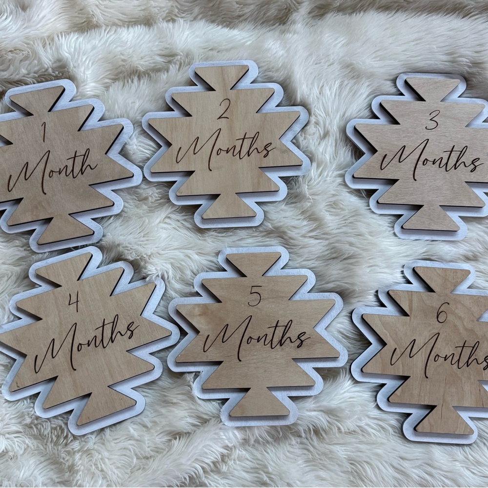 Baby Infant Milestone Markers Set 12 months Aztec Western